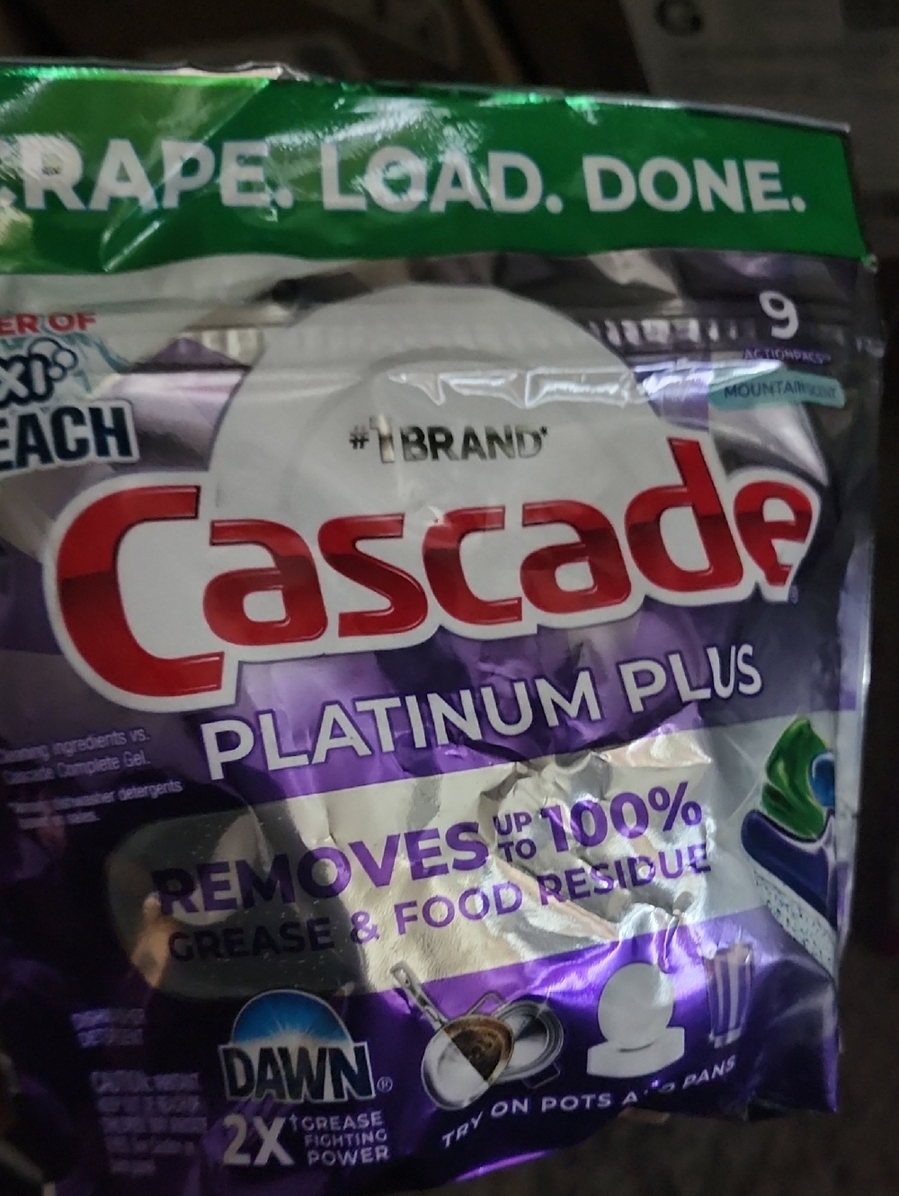 (9 Pack)Cascade Platinum Plus Dishwasher Detergent Pods